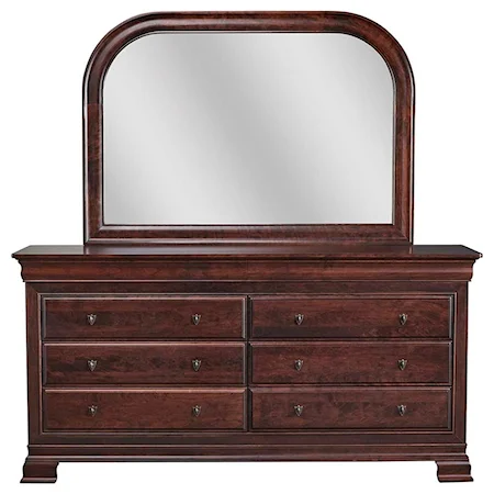 8-Drawer Solid Wood Dresser and Mirror Combo